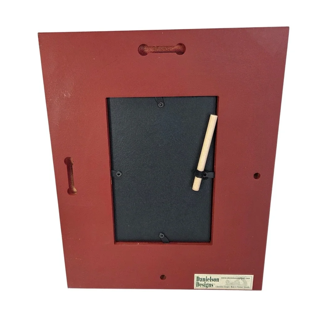 Danielson Designs Holiday Picture Frame Christmas Decor Red Ageworn Table Wall
